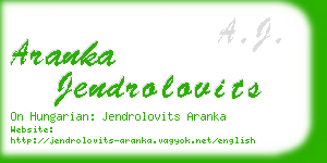 aranka jendrolovits business card